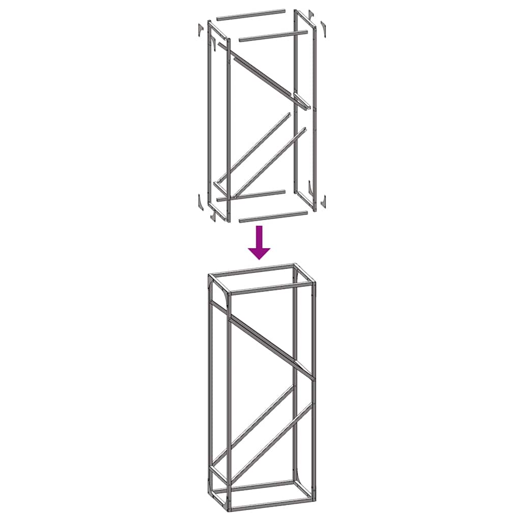 Fehér hidegen hengerelt acél tűzifatároló 40x25x100 cm