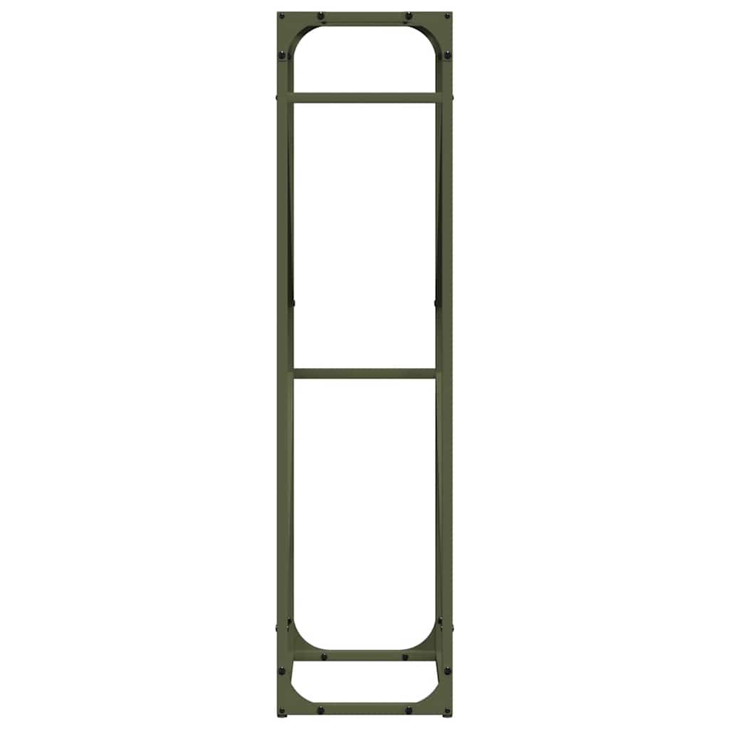 Olívazöld hidegen hengerelt acél tűzifatároló 40x25x100 cm