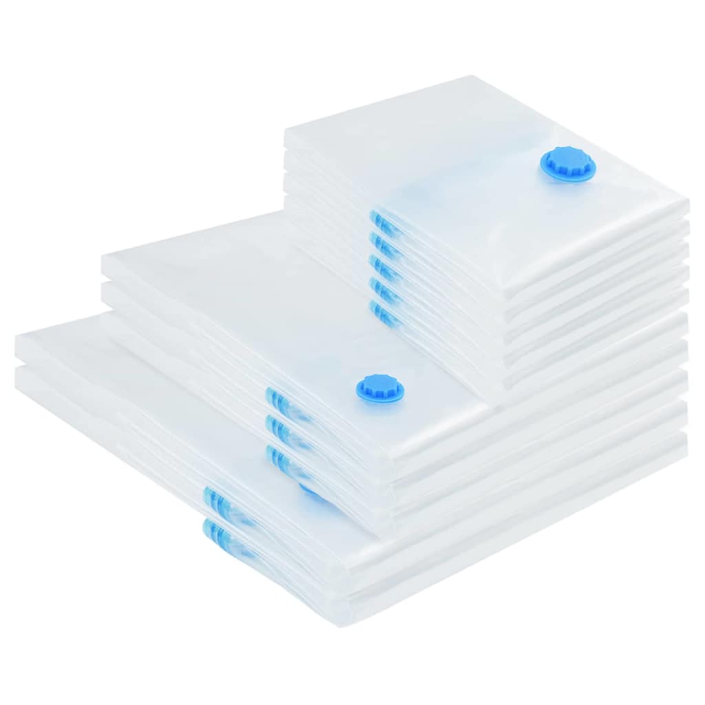 Tárolótáskák tárolóval 10 pcs átlátszó és kék 130 x 100 cm