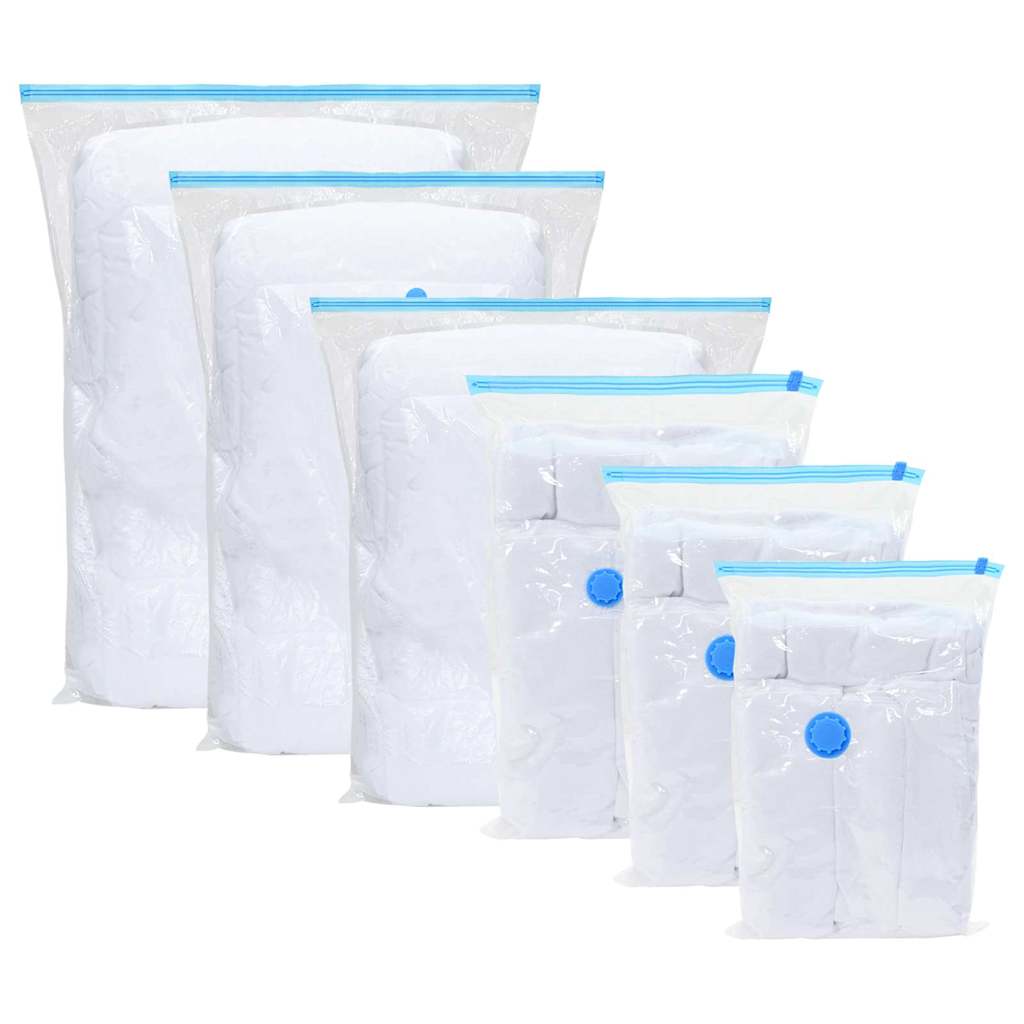 Tárolótáskák tárolóval 10 pcs átlátszó és kék 130 x 100 cm