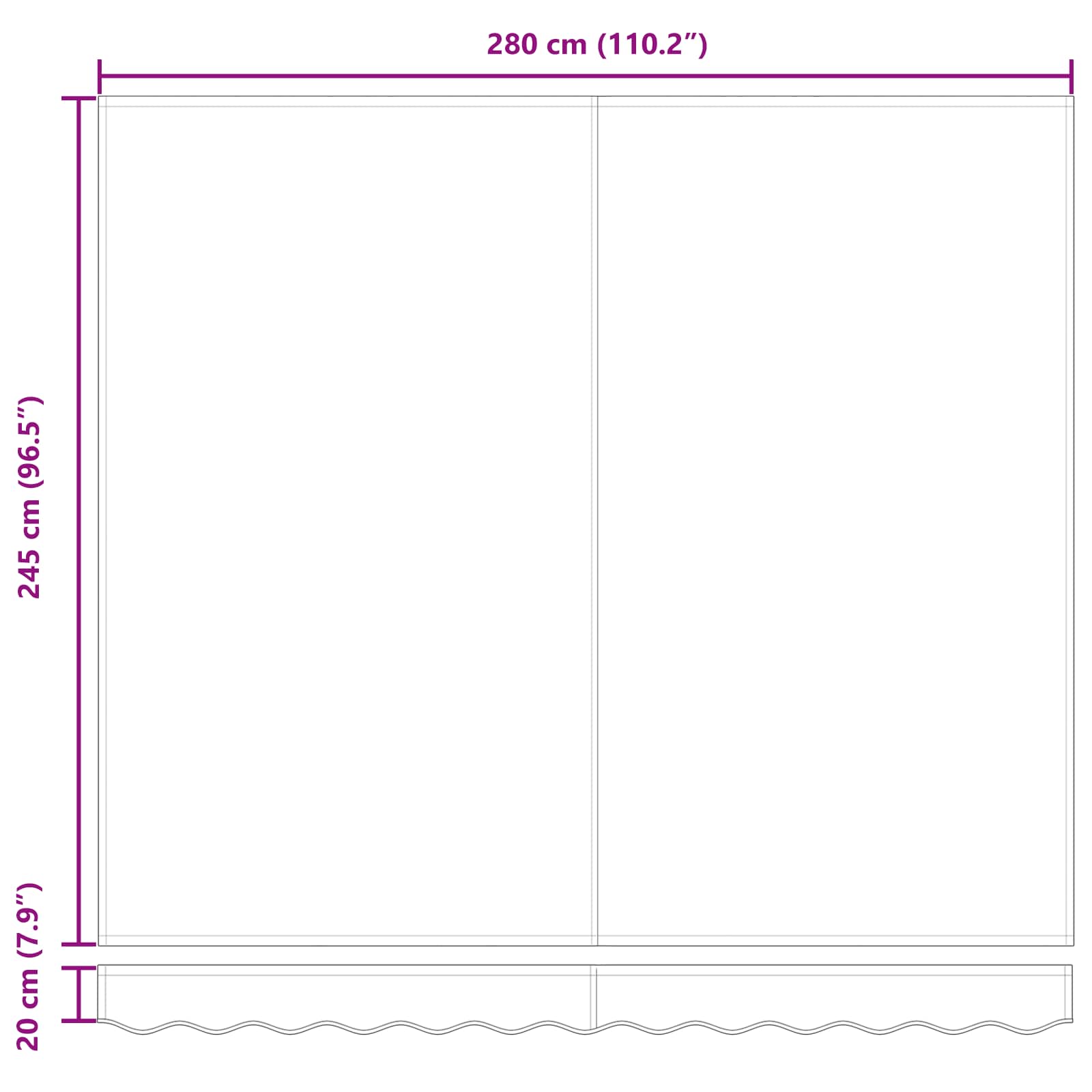 Behúzható napellenző piros 300 x 250 cm szövet és fém