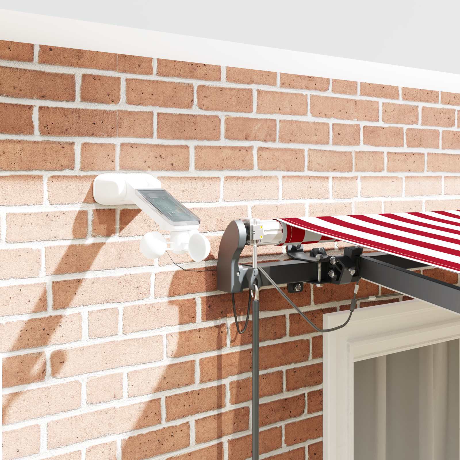 Napernyő anyag tartalmaz piros és fehér 350 x 250 cm poliészter