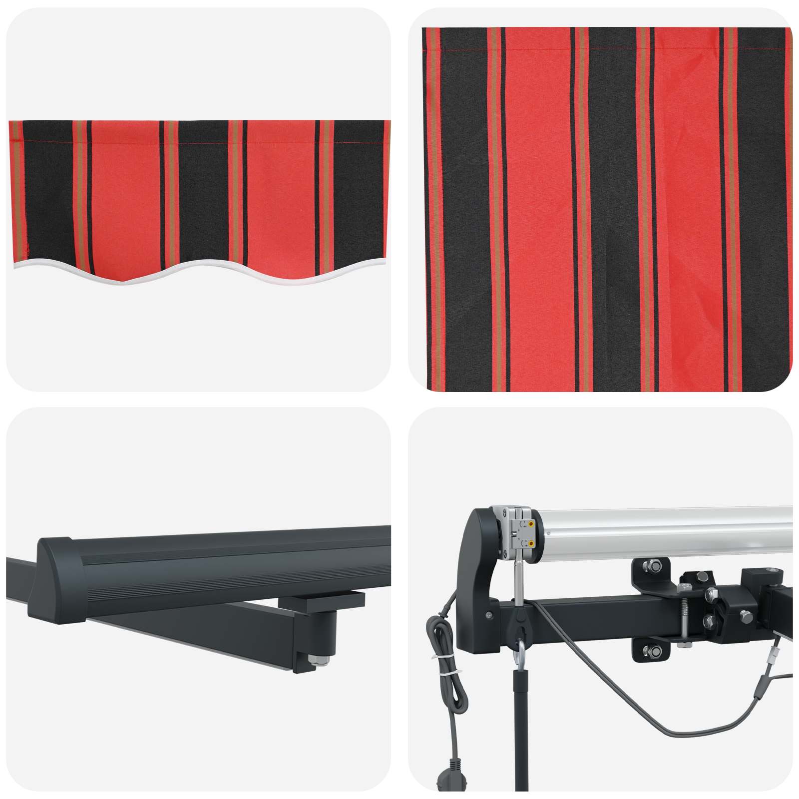 Napernyő anyag narancssárga és barna 500 × 350 cm poliészter