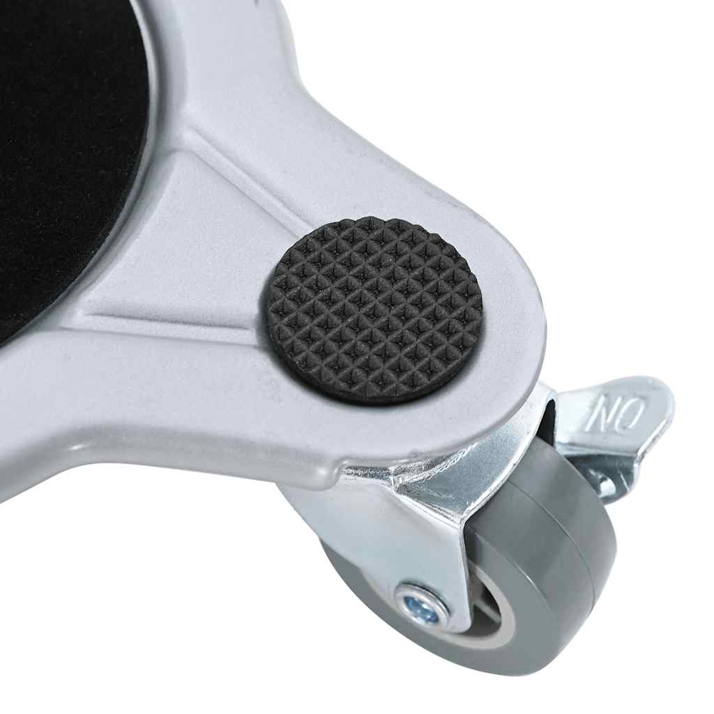 4 db bútorgörgő emelővel, 15,5x15,5x5,5 cm, acél, 1000 kg