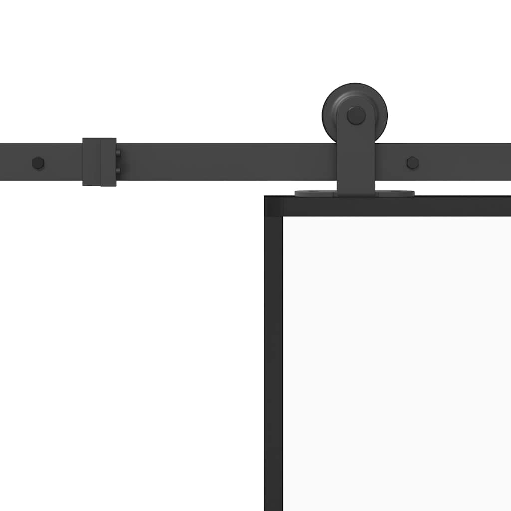 Tolóajtó vasalatokkal 76x205 cm edzett üveg&alumínium