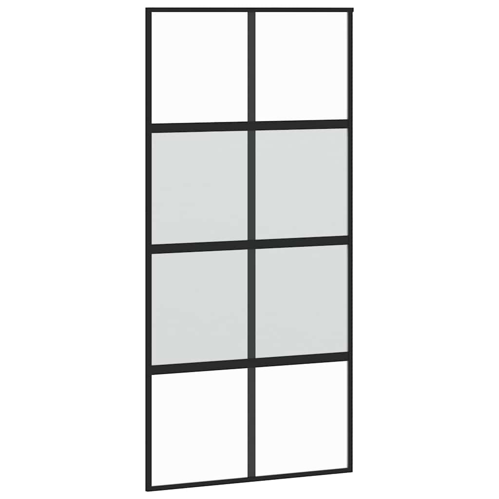 Tolóajtó vasalattal 90x205 cm edzett üveg és alumínium szett