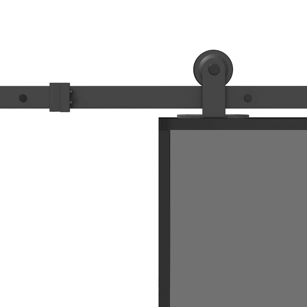 Tolóajtó vasalattal 90x205 cm edzett üveg és alumínium szett
