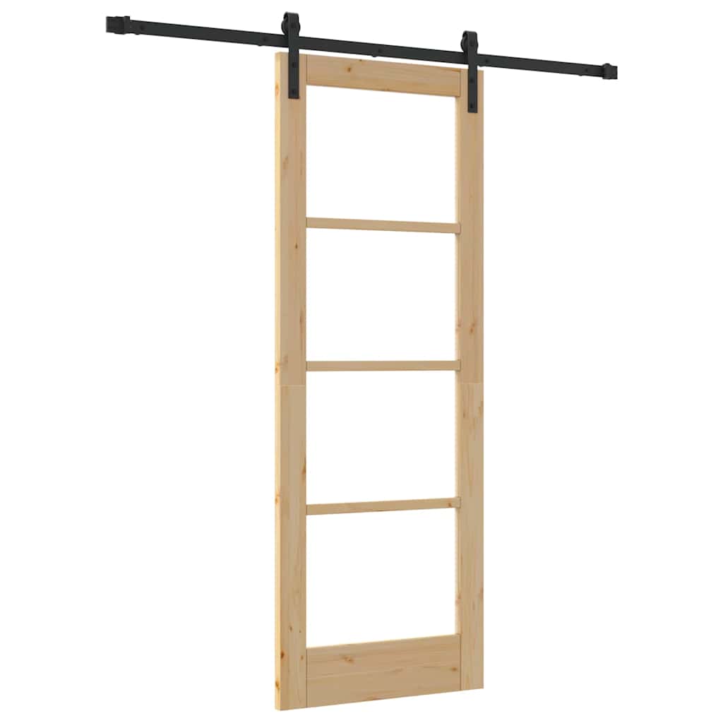 Csúszó ajtó orkdal természetes és fekete 73,5 x 198,5 cm