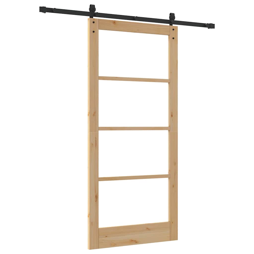 Csúszó ajtó orkdal természetes és fekete 93 x 202 cm