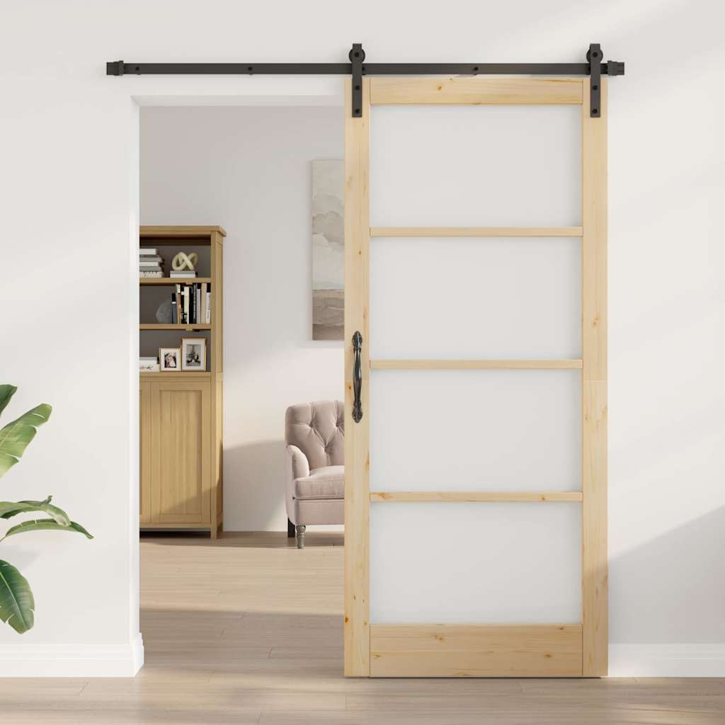 Csúszó ajtó orkdal természetes és fekete 93 x 211 cm