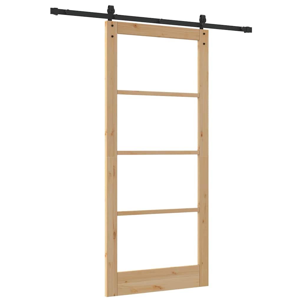 Csúszó ajtó orkdal természetes és fekete 93 x 211 cm