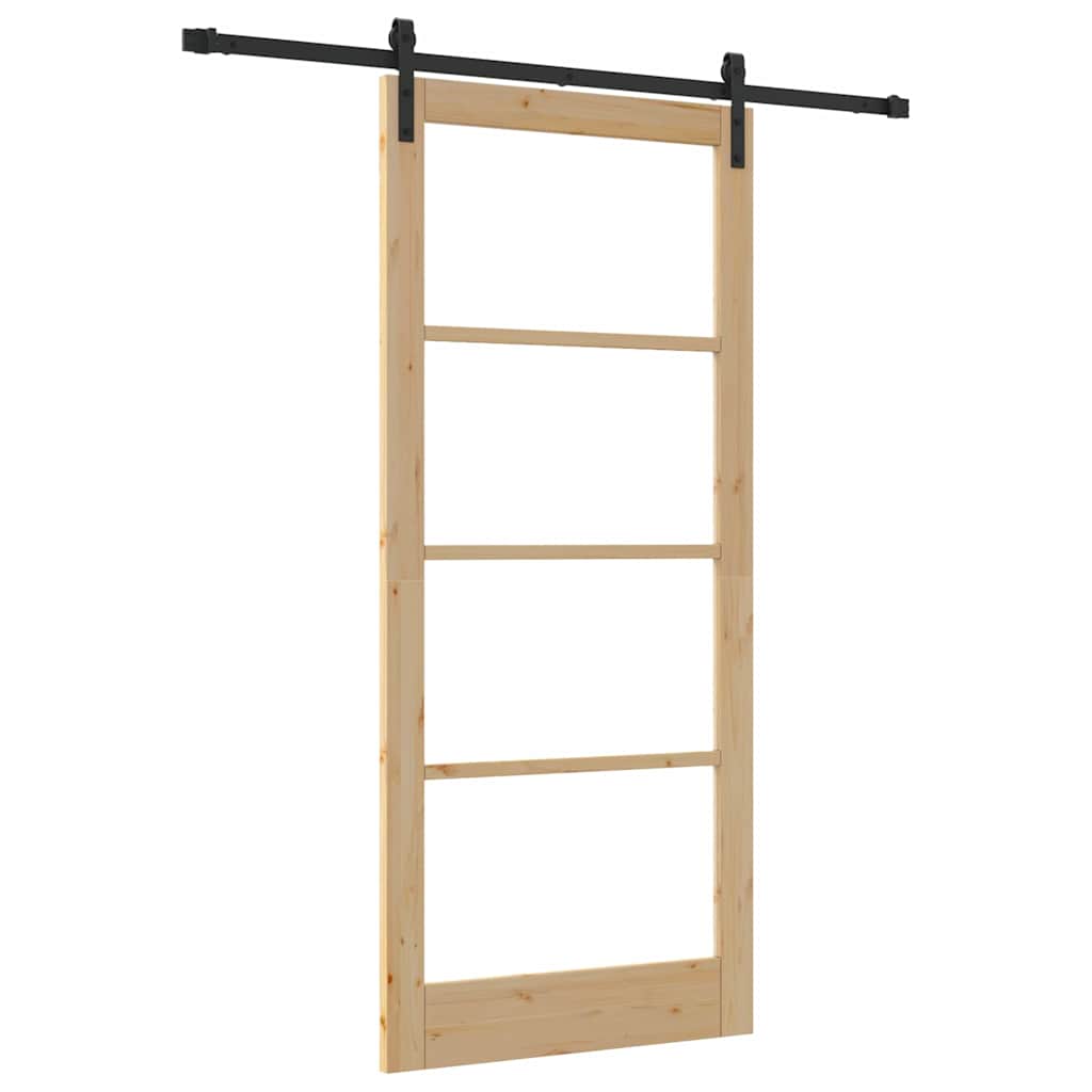 Csúszó ajtó orkdal természetes és fekete 93 x 211 cm