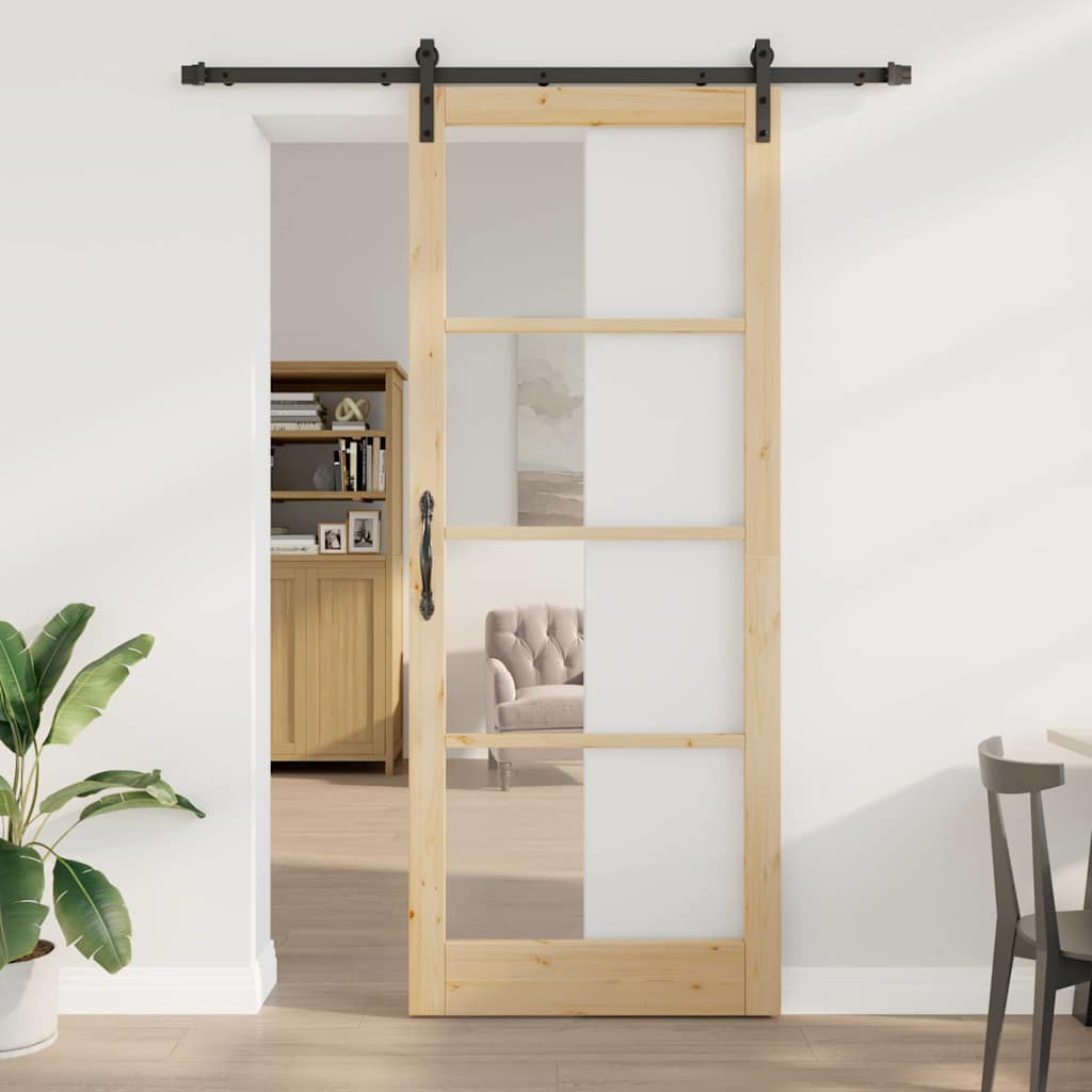 Csúszó ajtó orkdal természetes és fekete 93 x 232 cm