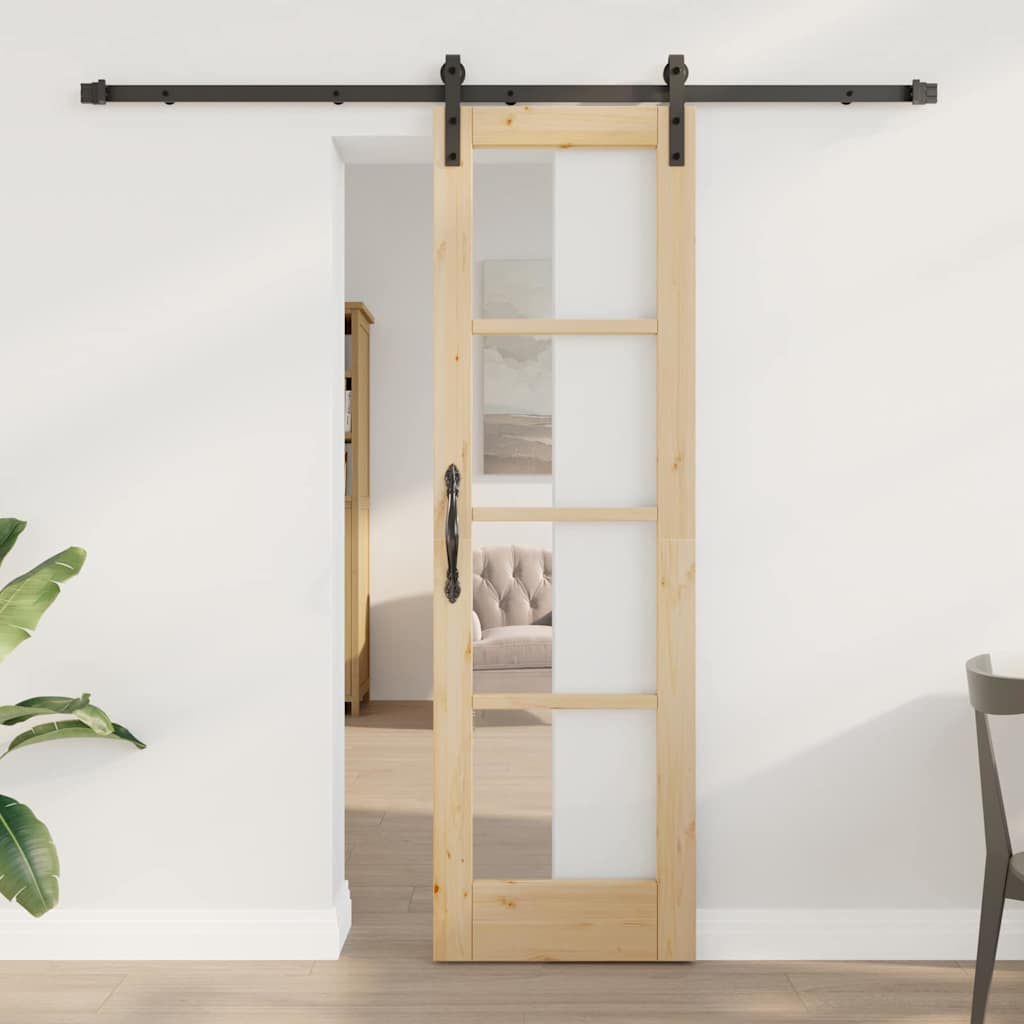 Csúszó ajtó orkdal természetes és fekete 61 x 198,5 cm