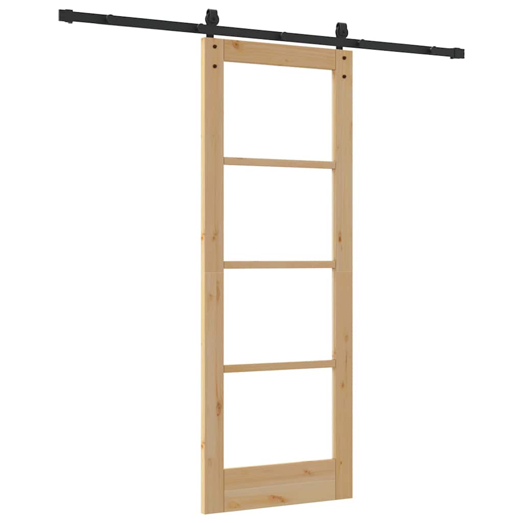 Csúszó ajtó orkdal természetes és fekete 73,5 x 198,5 cm