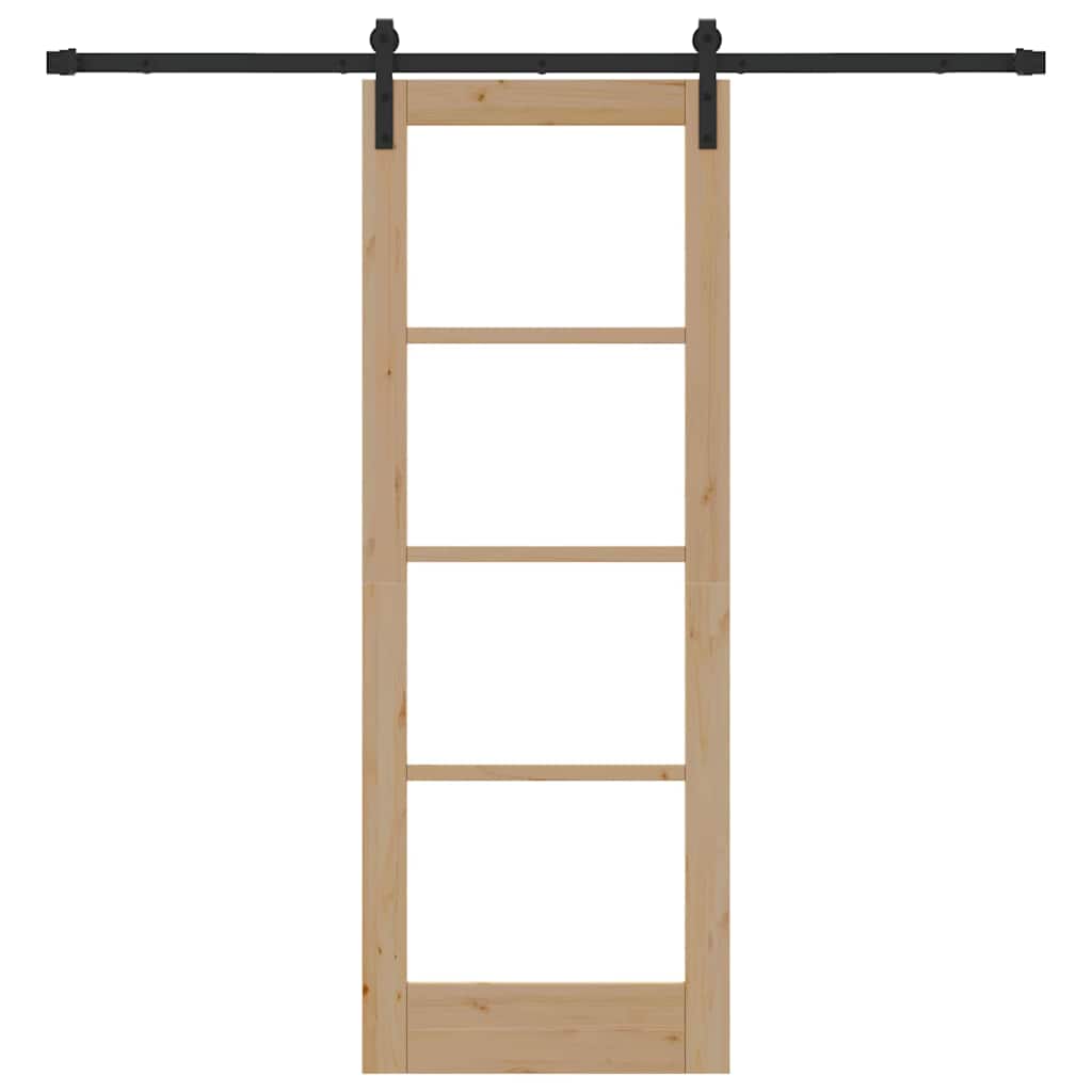Csúszó ajtó orkdal természetes és fekete 73,5 x 198,5 cm