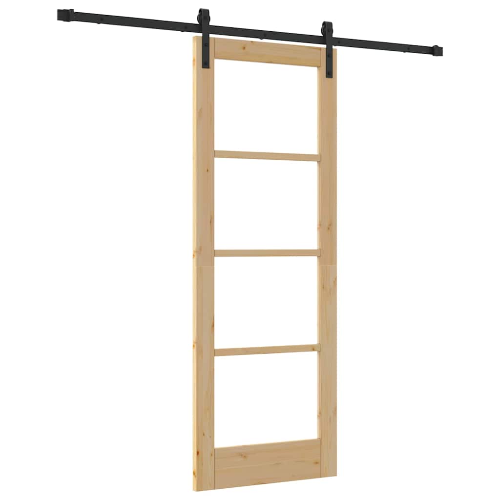 Csúszó ajtó orkdal természetes és fekete 73,5 x 198,5 cm