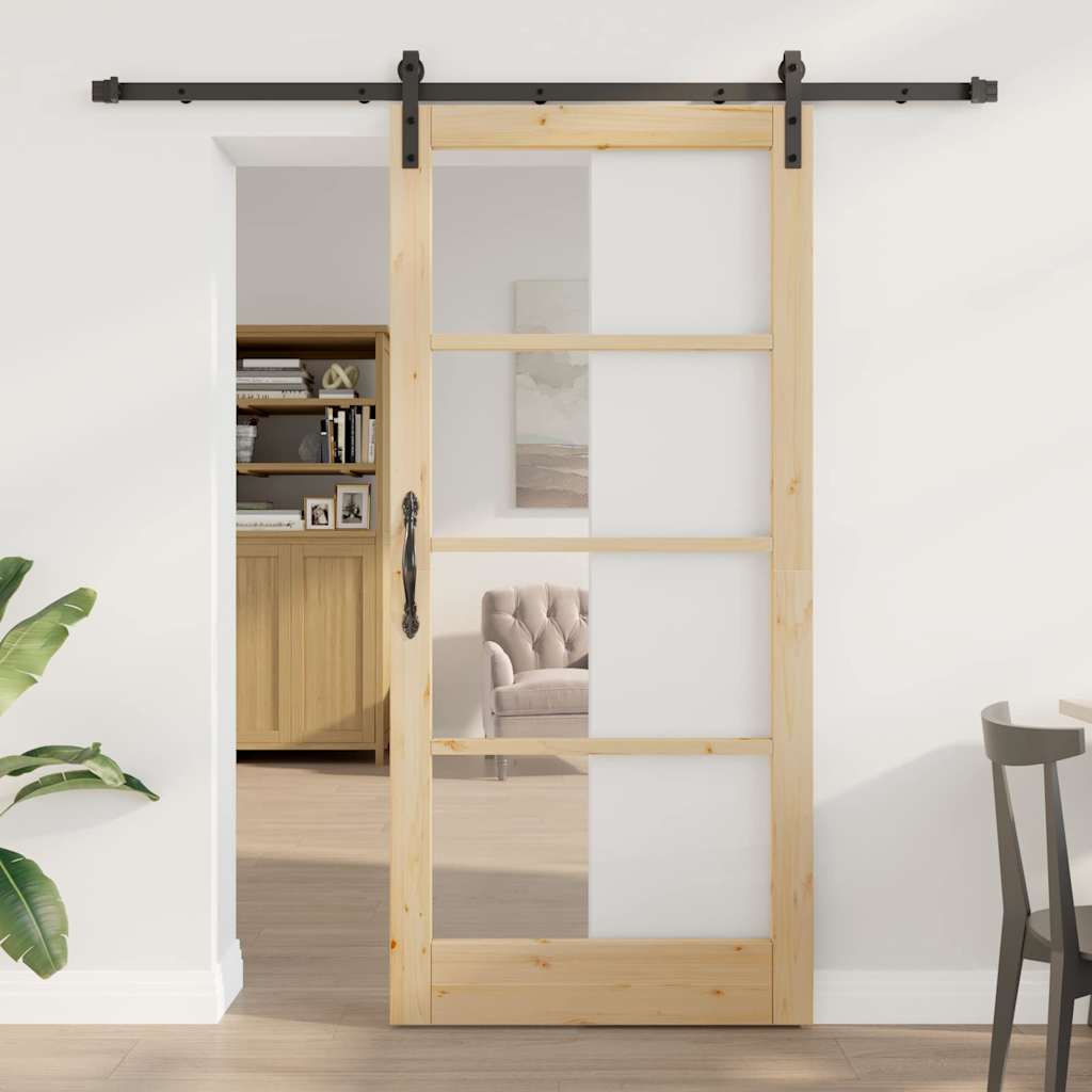 Csúszó ajtó orkdal természetes és fekete 93 x 202 cm