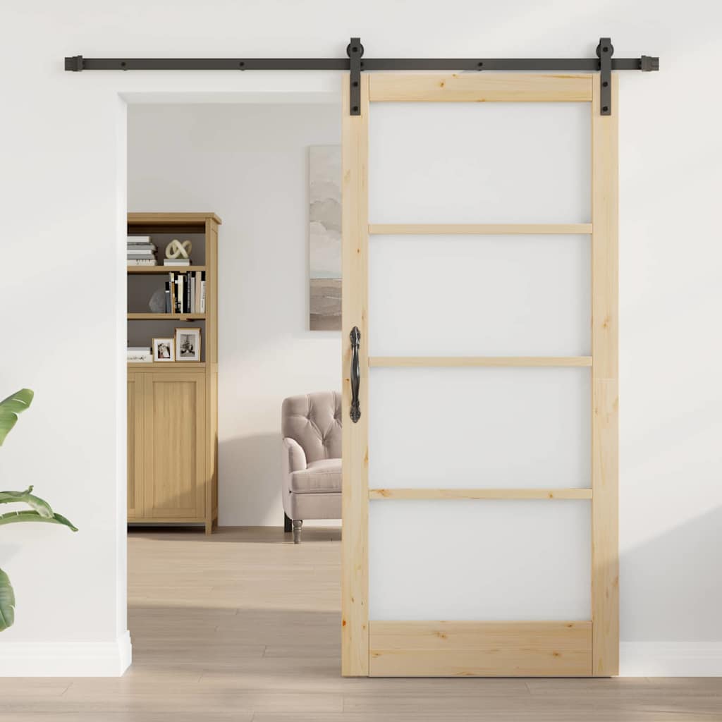 Csúszó ajtó orkdal természetes és fekete 93 x 202 cm