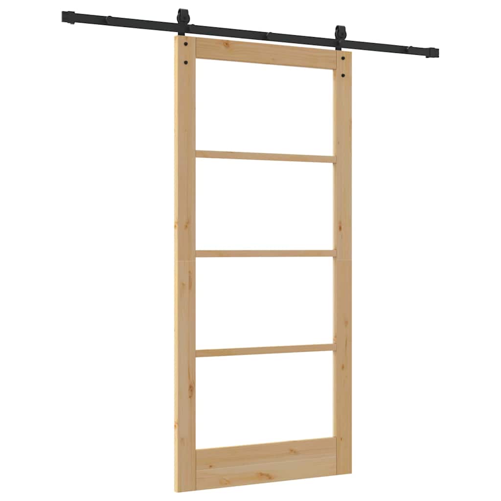 Csúszó ajtó orkdal természetes és fekete 93 x 202 cm