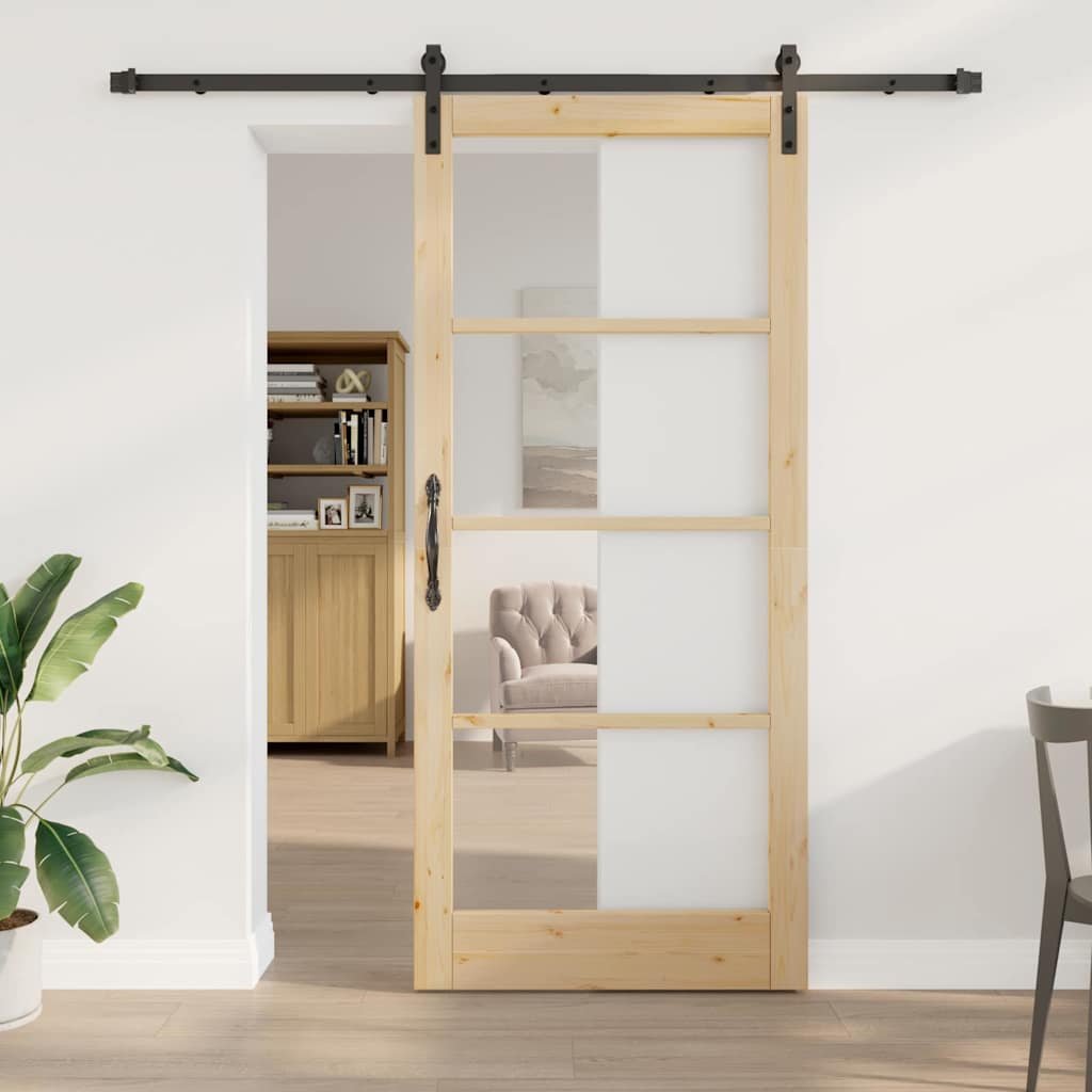 Csúszó ajtó orkdal természetes és fekete 93 x 211 cm