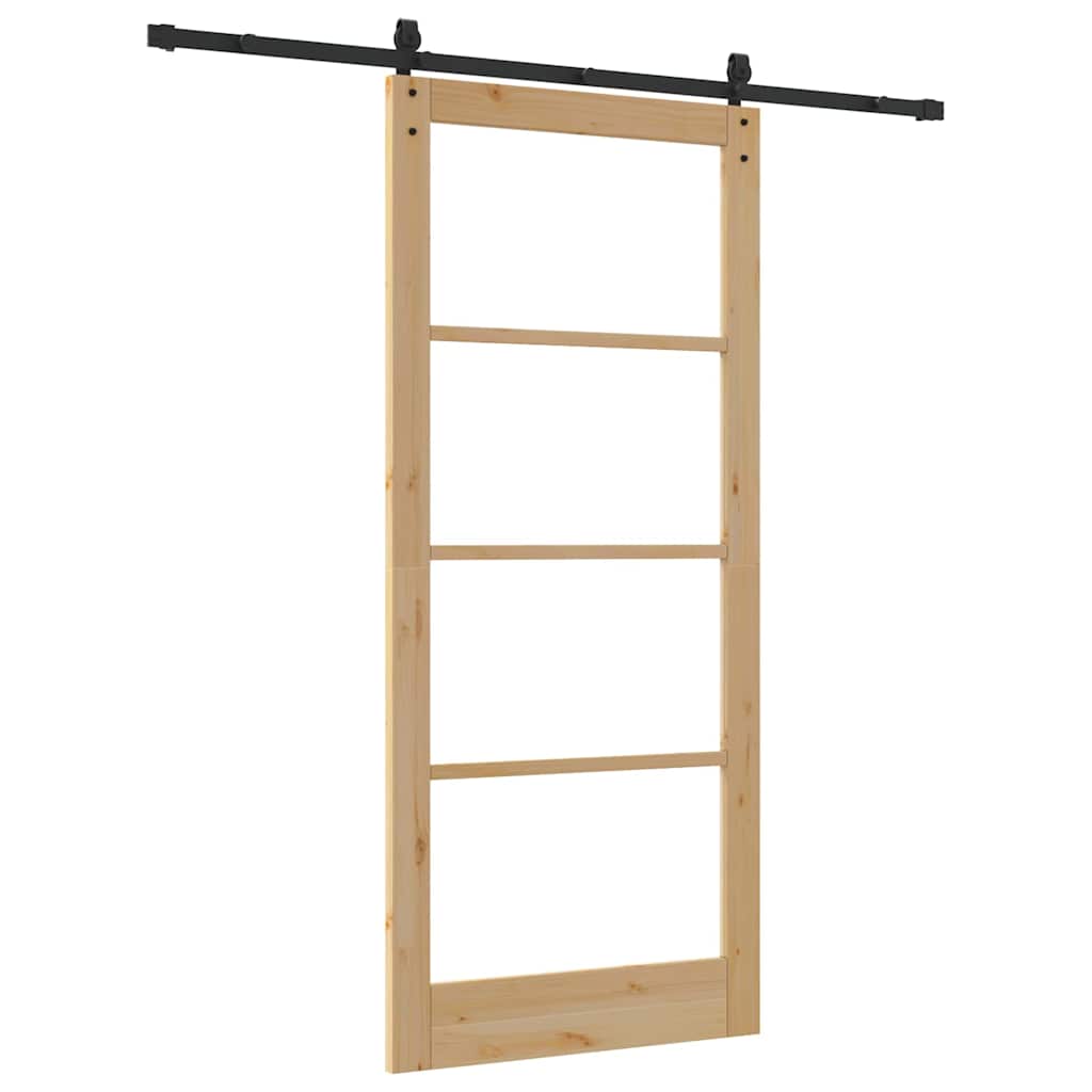 Csúszó ajtó orkdal természetes és fekete 93 x 211 cm