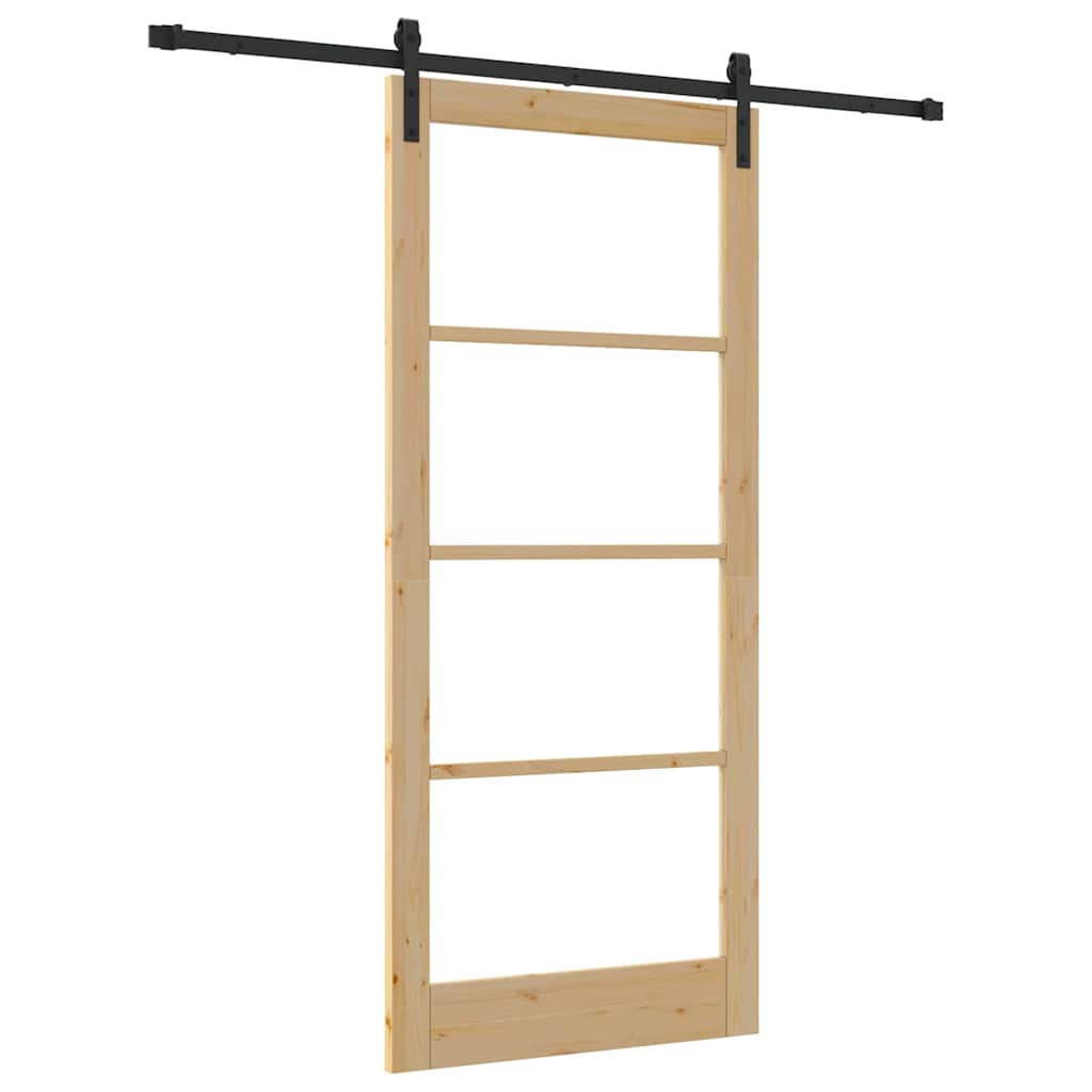 Csúszó ajtó orkdal természetes és fekete 93 x 211 cm