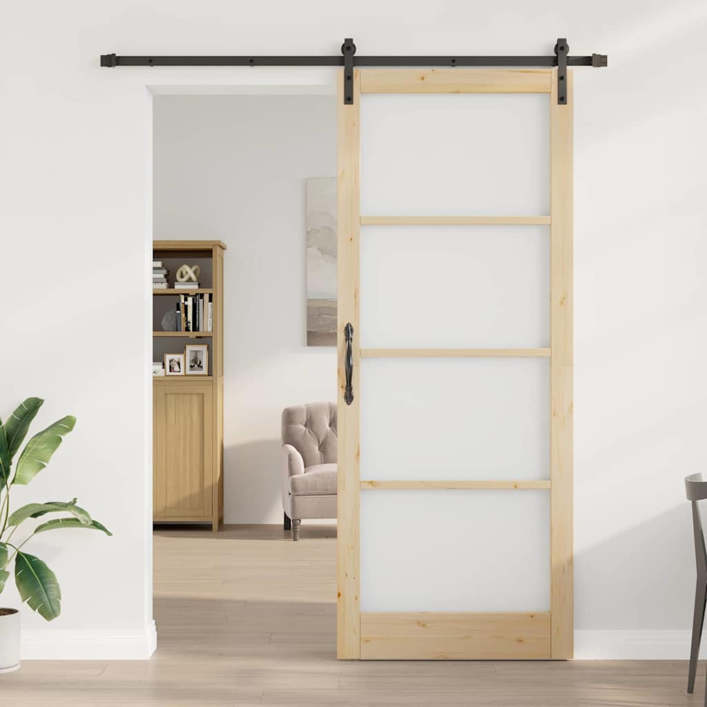 Csúszó ajtó orkdal természetes és fekete 93 x 232 cm