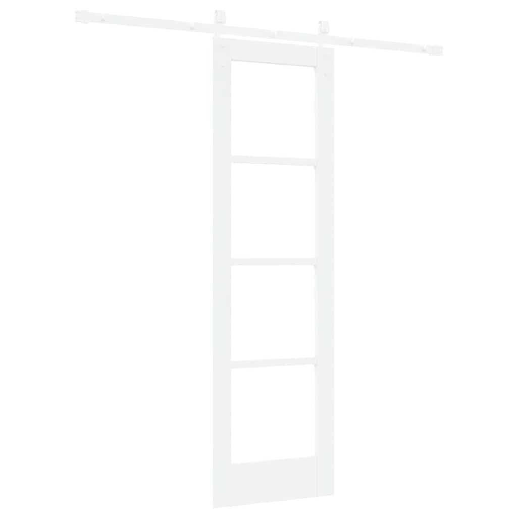 Csúszó ajtó orkdal fehér 61 x 198,5 cm tömör fenyőfa és üveg