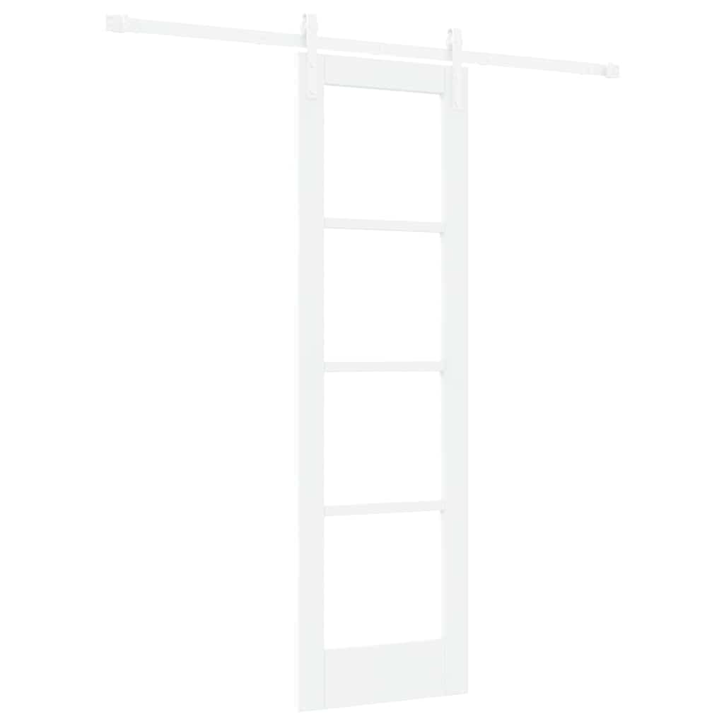 Csúszó ajtó orkdal fehér 61 x 198,5 cm tömör fenyőfa és üveg