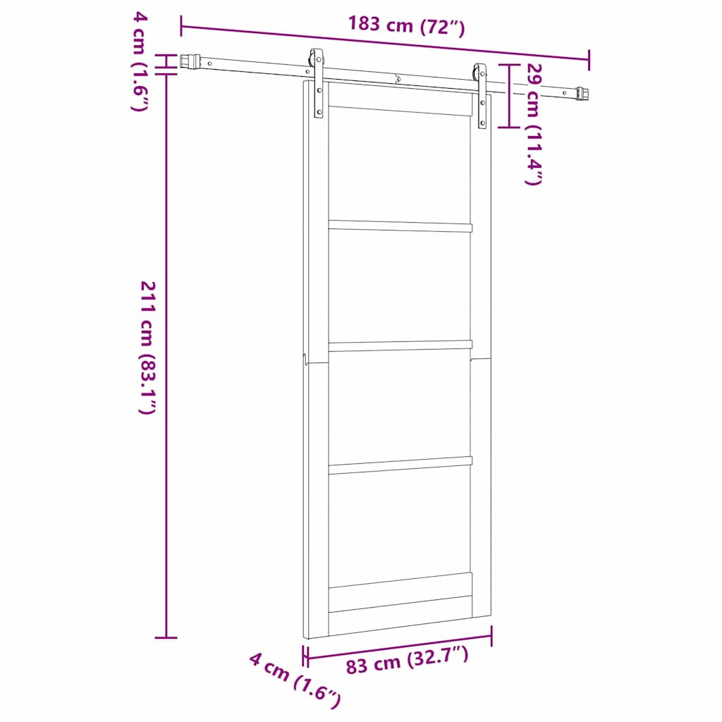 Csúszó ajtó orkdal fehér 83 x 211 cm tömör fenyőfa és üveg