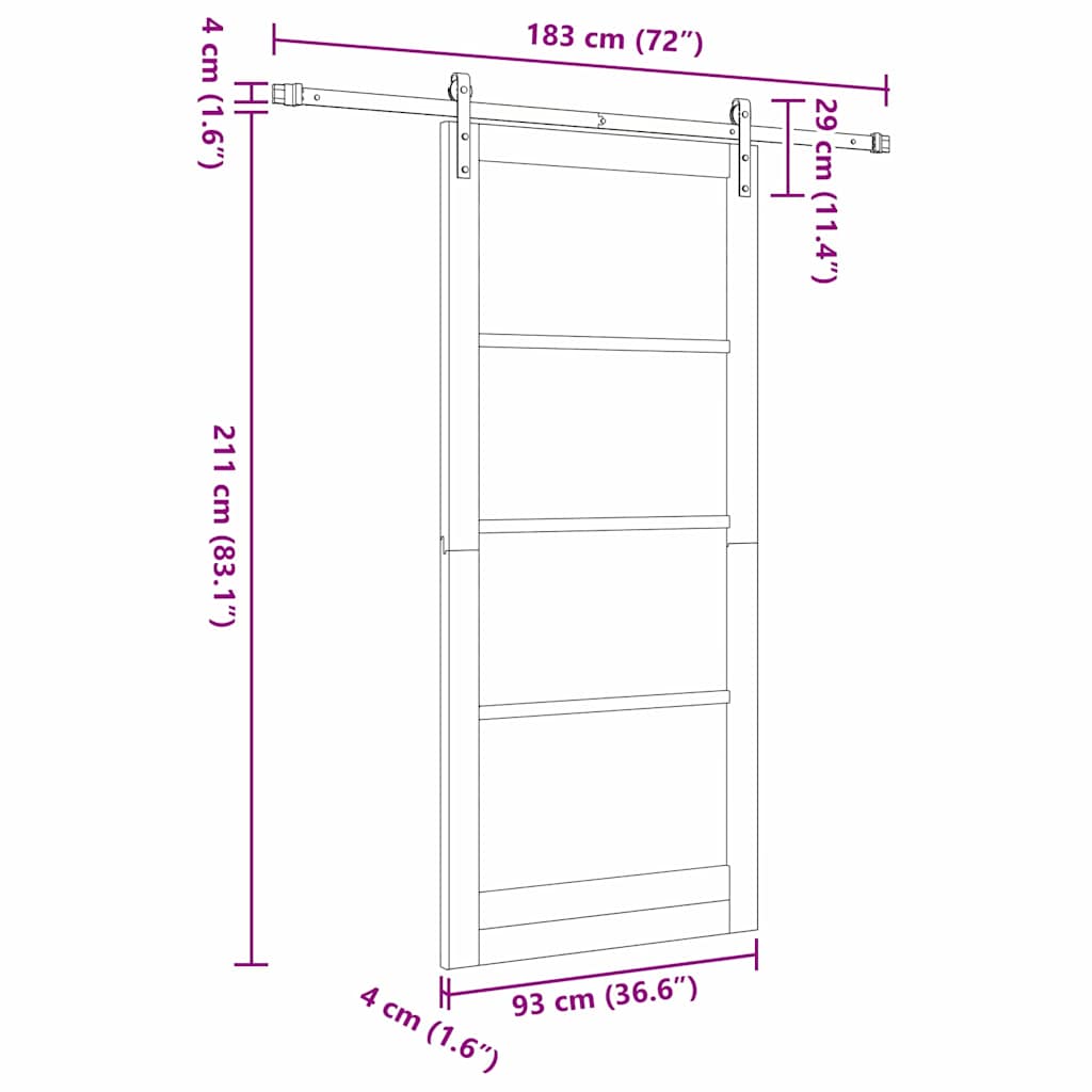 Csúszó ajtó orkdal fehér 93 x 211 cm tömör fenyőfa és üveg