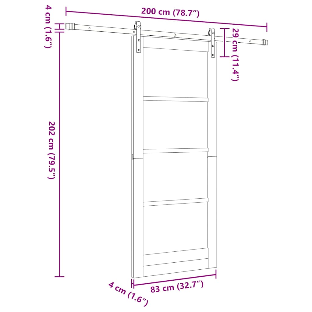 Csúszó ajtó orkdal fehér 83 x 202 cm tömör fenyőfa és üveg