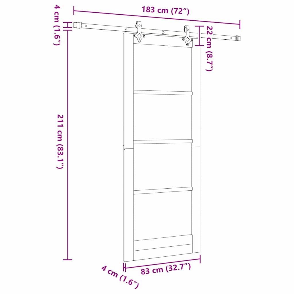 Csúszó ajtó fehér 83 x 211 cm tömör fenyőfa és üveg