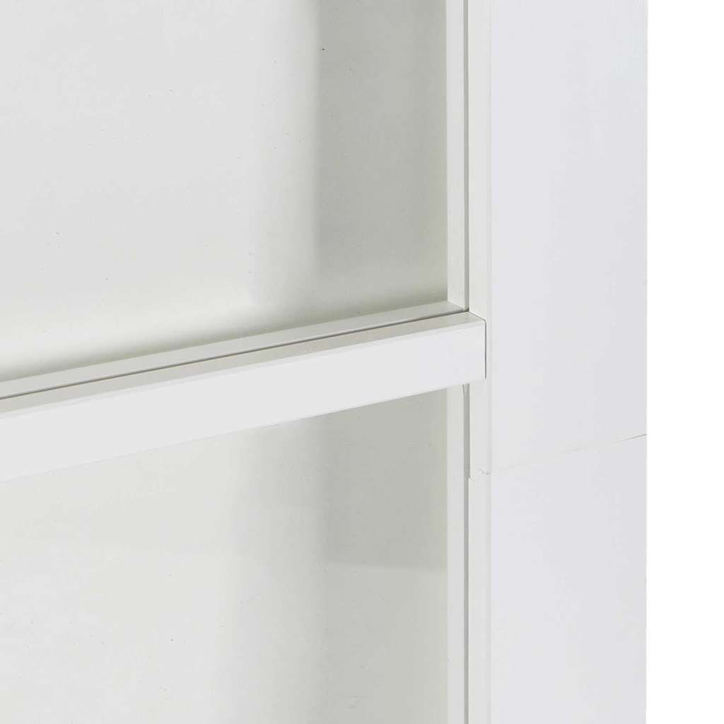 Csúszó ajtó fehér 93 x 232 cm tömör fenyőfa és üveg