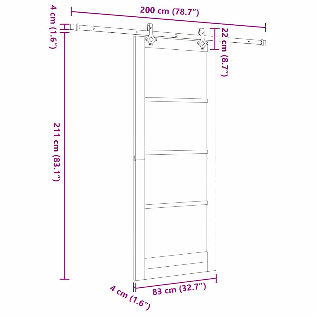 Csúszó ajtó fehér 83 x 211 cm tömör fenyőfa és üveg