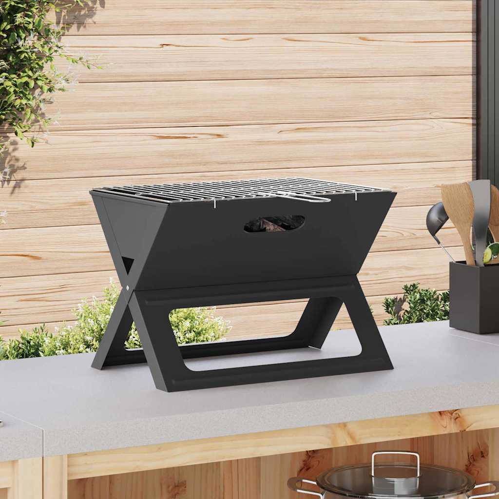 Kültéri grill fekete 46 x 31 x 31 cm acél