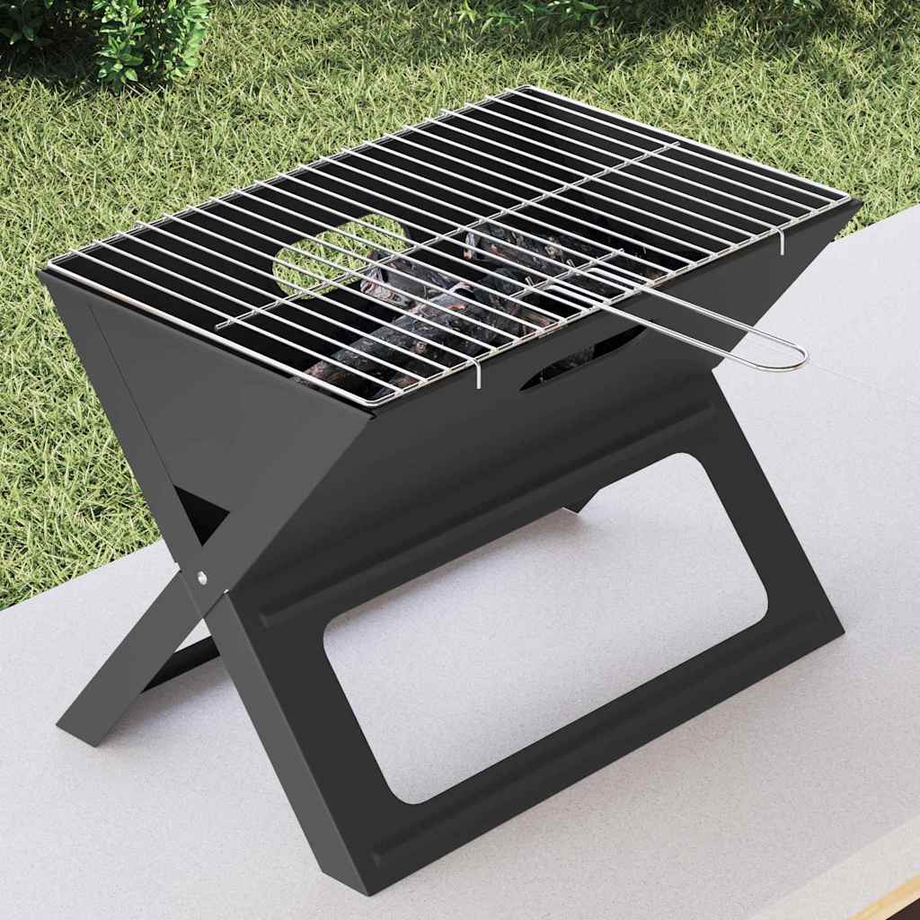 Kültéri grill fekete 46 x 31 x 31 cm acél