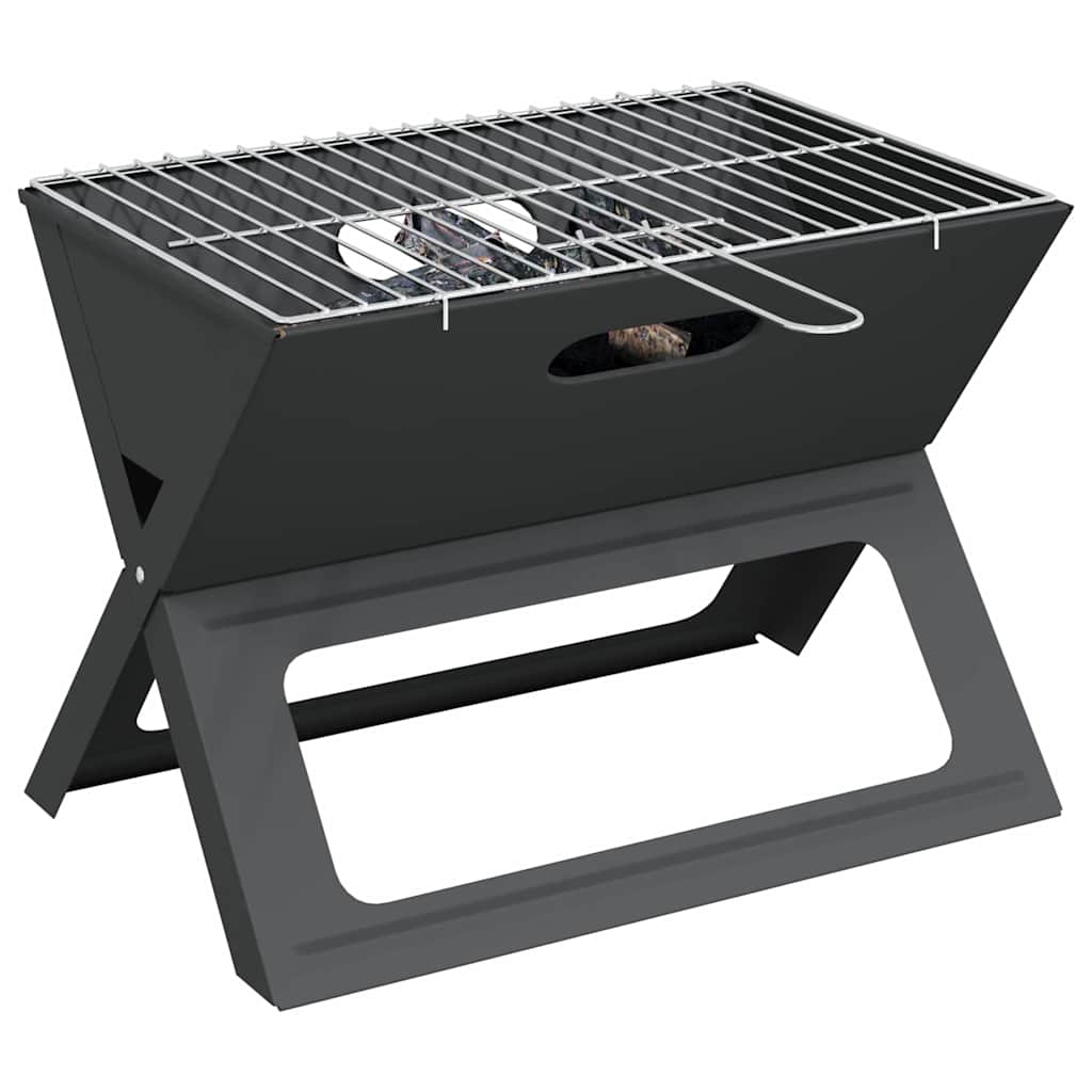 Kültéri grill fekete 46 x 31 x 31 cm acél