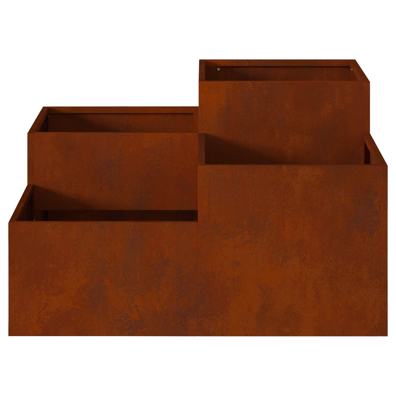 Kerti cserép rozsdás 80 x 80 x 48 cm időjárásálló acél