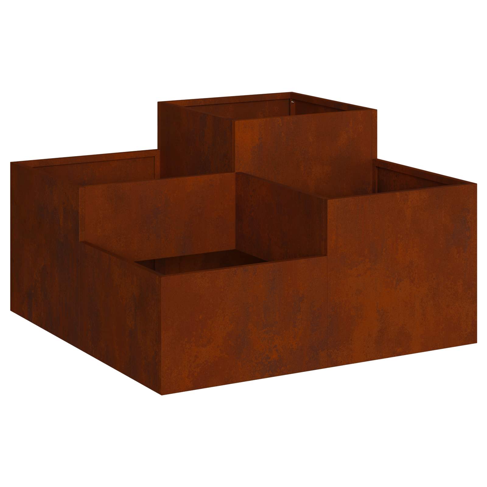Kerti cserép rozsdás 80 x 80 x 48 cm időjárásálló acél