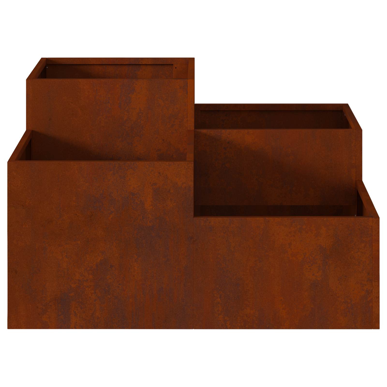 Kerti cserép rozsdás 80 x 80 x 48 cm időjárásálló acél