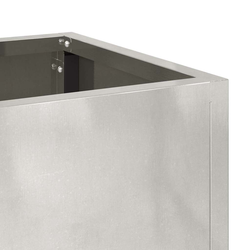 Magas kerti cserép ezüst 100 x 26 x 82 cm rozsdamentes acél
