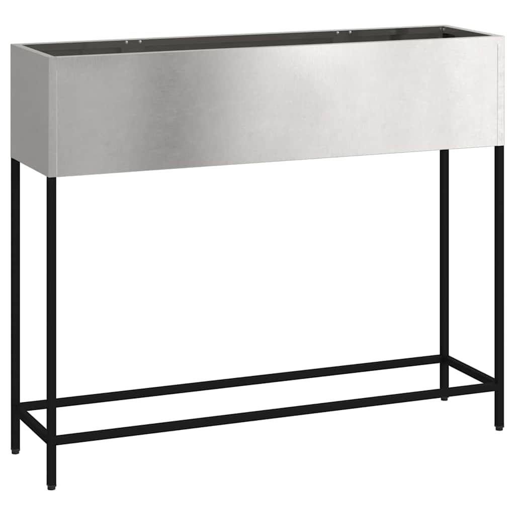 Magas kerti cserép ezüst 100 x 26 x 82 cm rozsdamentes acél