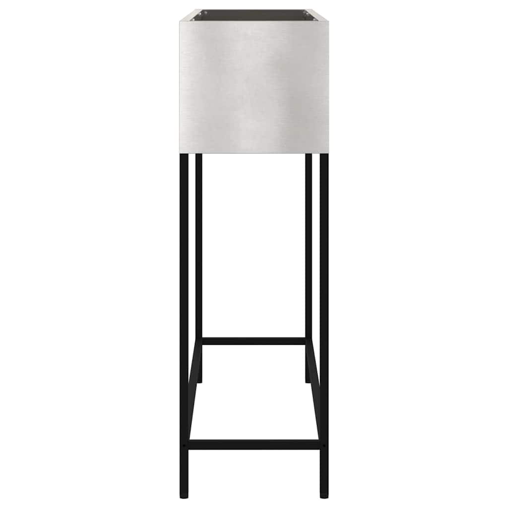 Magas kerti cserép ezüst 100 x 26 x 82 cm rozsdamentes acél