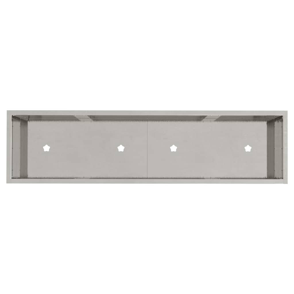 Magas kerti cserép ezüst 100 x 26 x 82 cm rozsdamentes acél