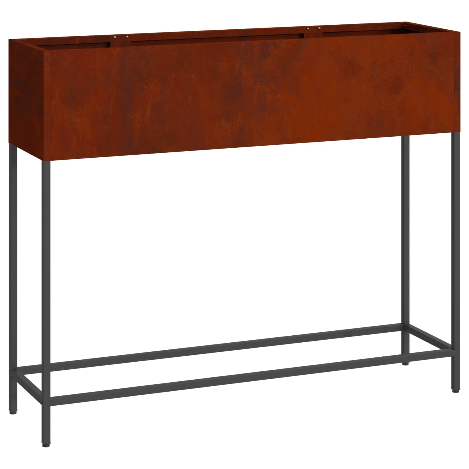 Magas kerti cserép rozsdás 100 x 26 x 82 cm időjárásálló acél