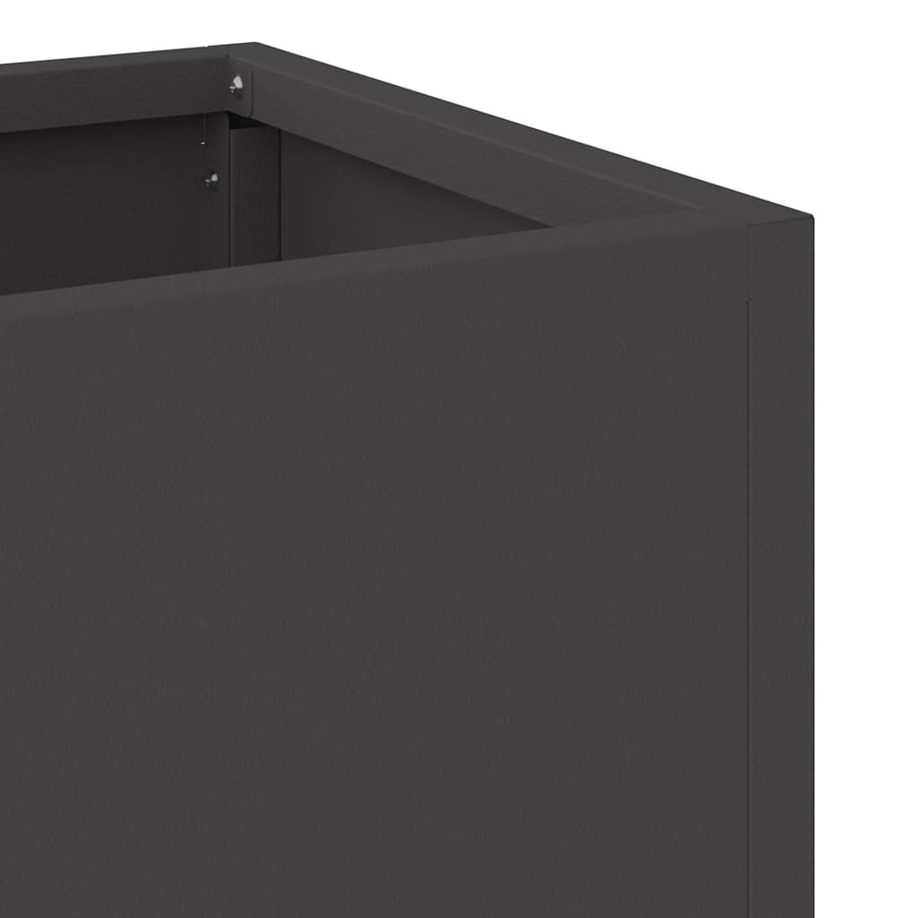 Magas kerti cserép fekete 60 x 26 x 45 cm acél