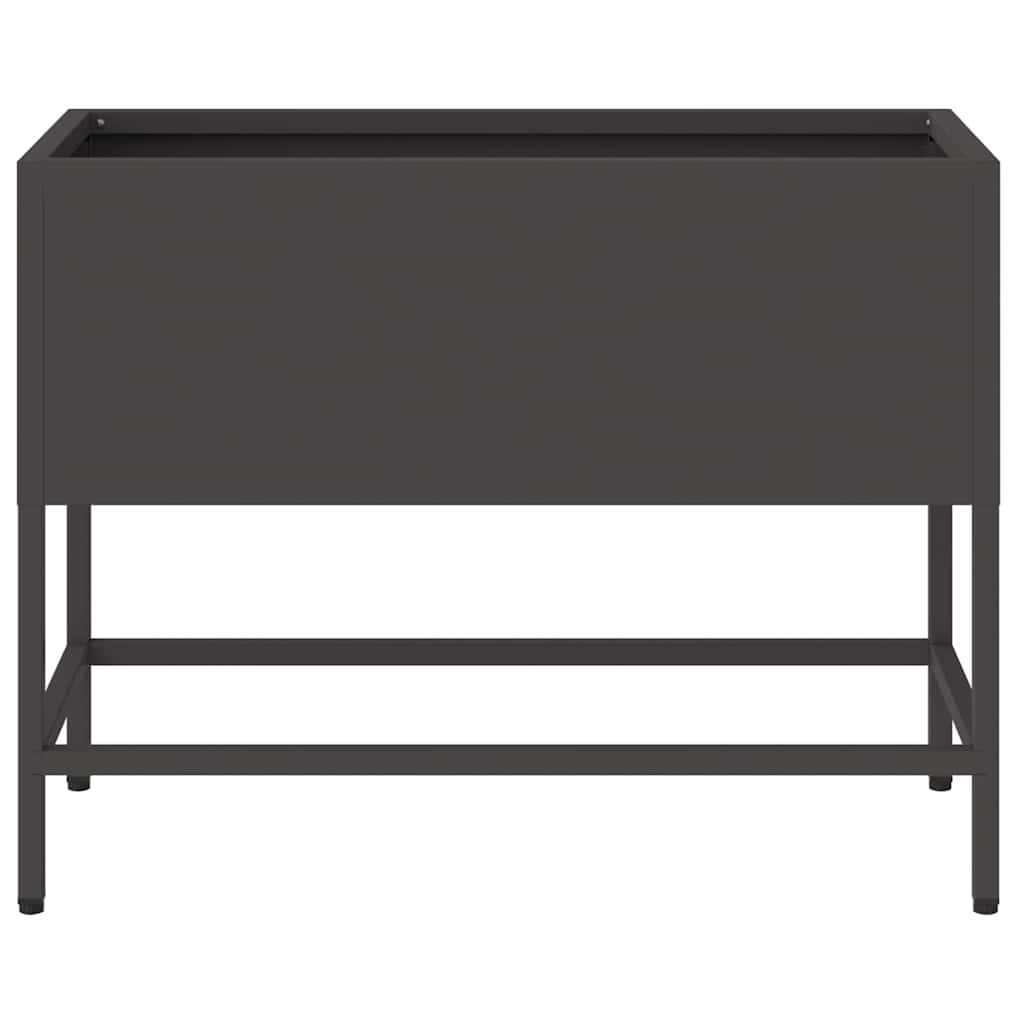 Magas kerti cserép fekete 60 x 26 x 45 cm acél