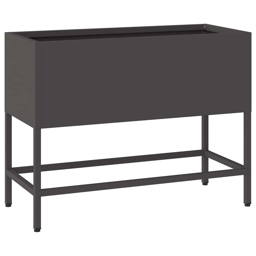 Magas kerti cserép fekete 60 x 26 x 45 cm acél